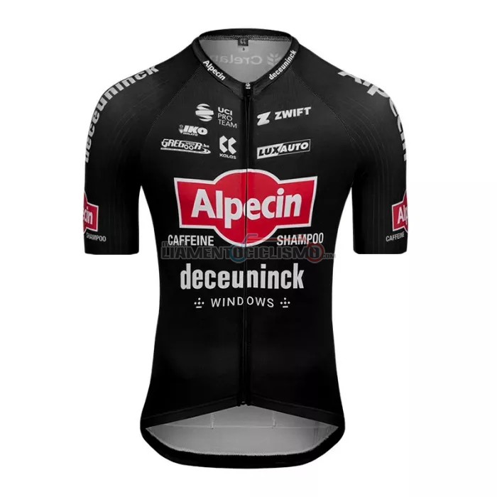 Abbigliamento Ciclismo Alpecin Deceuninck Manica Corta 2022 Nero